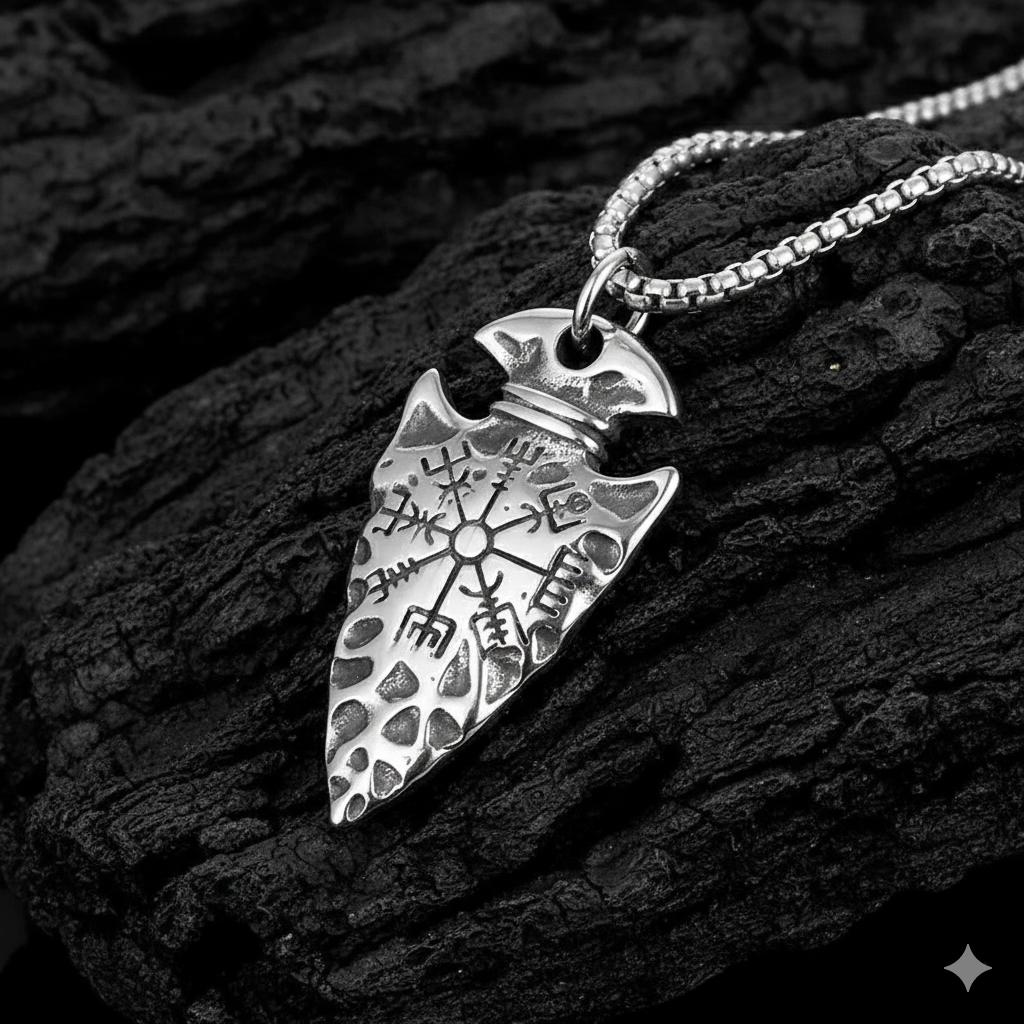 Vowryn Wayfinder Vegvisir Arrowhead Necklace
