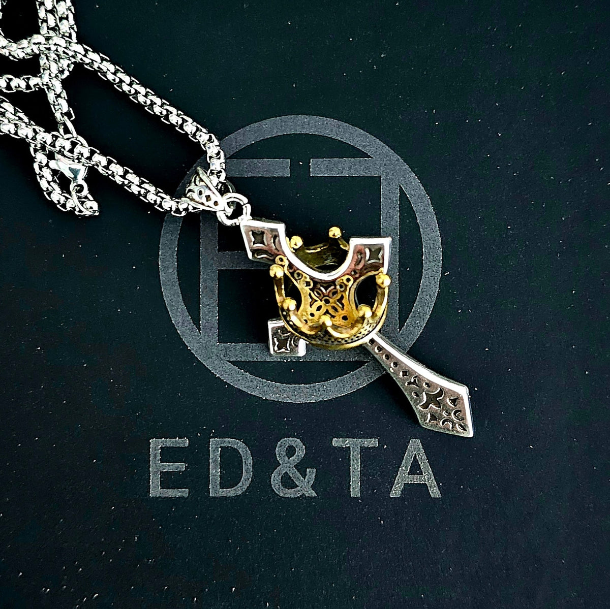 Vowryn Crowned Faith Cross Necklace