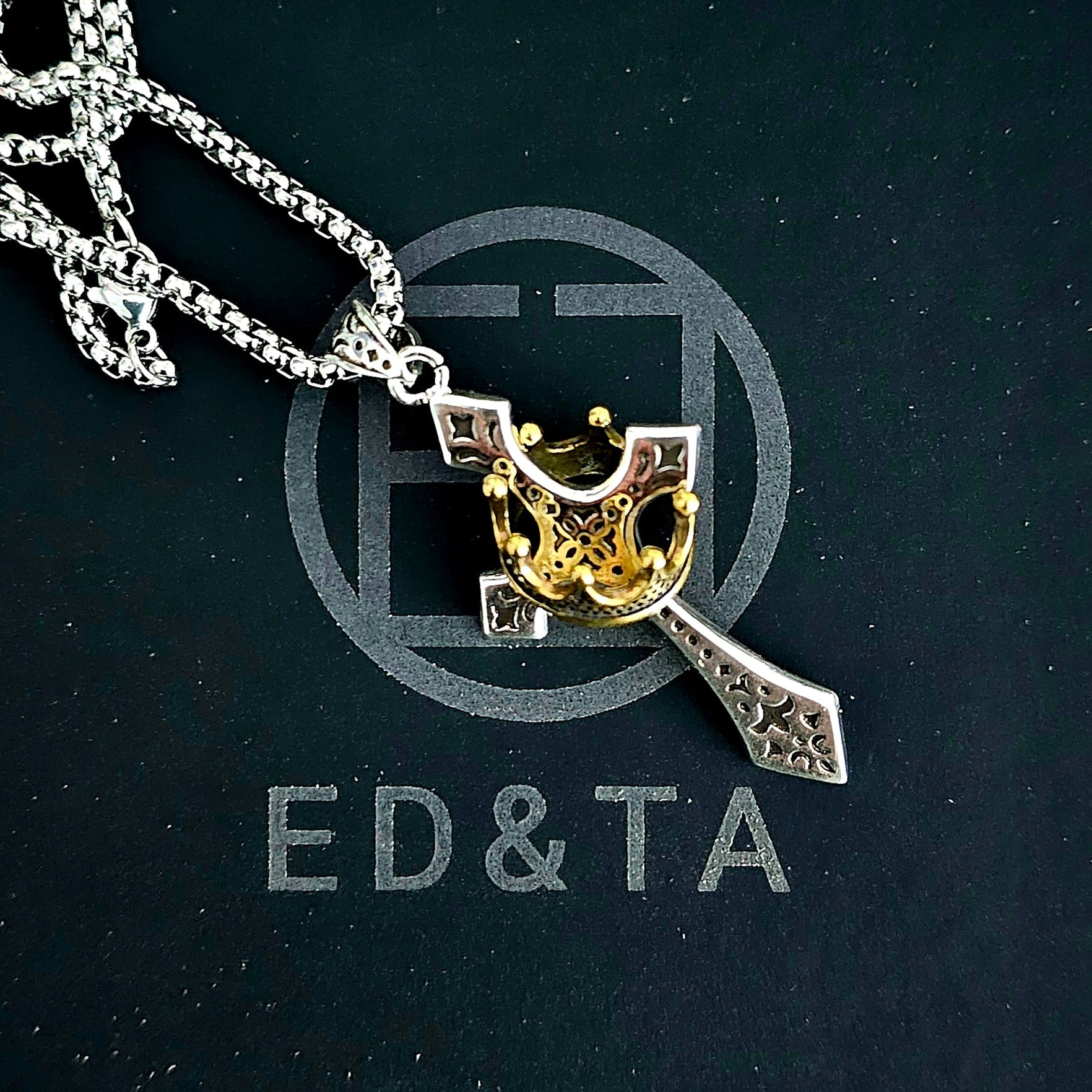 Vowryn Crowned Faith Cross Necklace