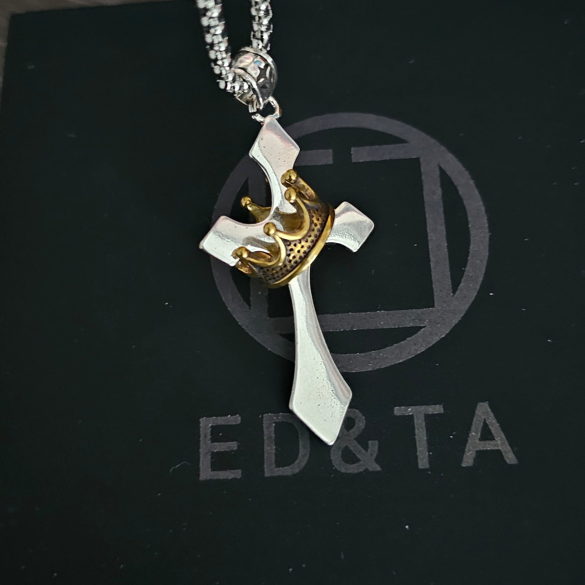 Vowryn Crowned Faith Cross Necklace